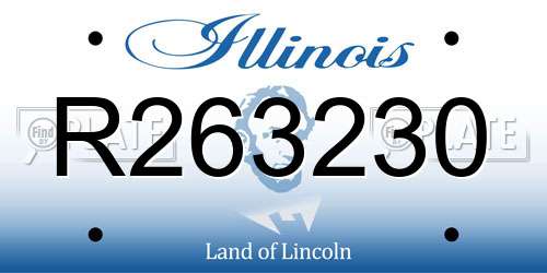 R263230 Illinois License Plate