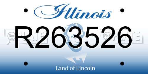 R263526 Illinois License Plate