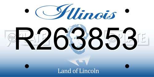R263853 Illinois License Plate