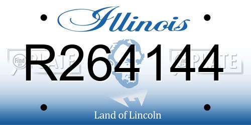 R264144 Illinois License Plate
