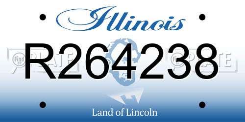 R264238 Illinois License Plate