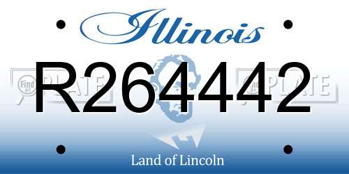 R264442 Illinois License Plate