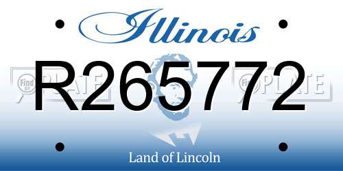 R265772 Illinois License Plate