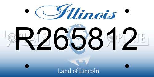 R265812 Illinois License Plate