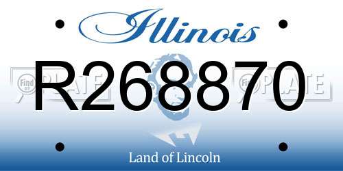 R268870 Illinois License Plate