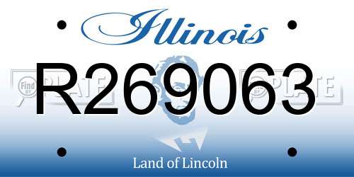 R269063 Illinois License Plate