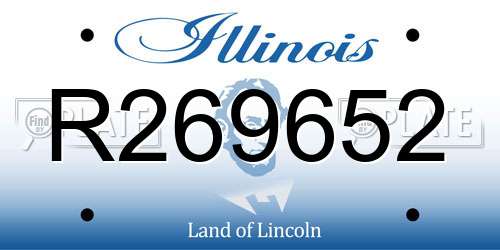 R269652 Illinois License Plate