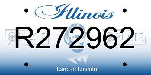 R272962 Illinois License Plate