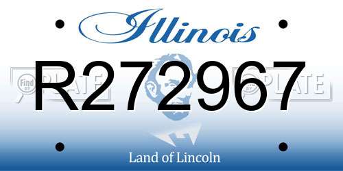 R272967 Illinois License Plate