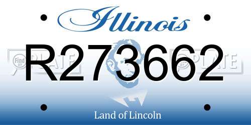 R273662 Illinois License Plate