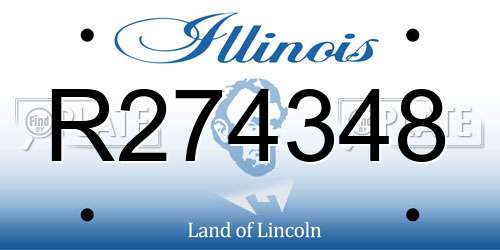 R274348 Illinois License Plate