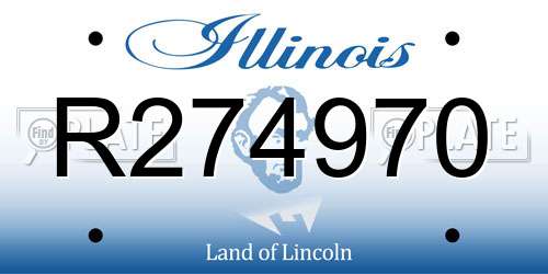 R274970 Illinois License Plate