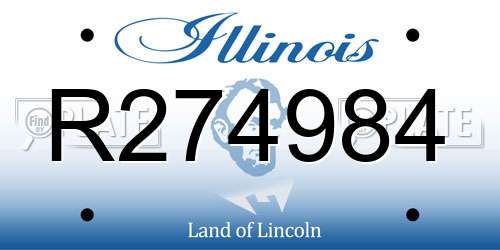 R274984 Illinois License Plate