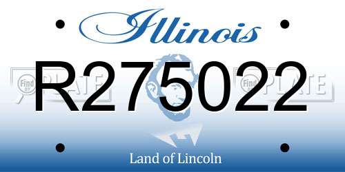R275022 Illinois License Plate
