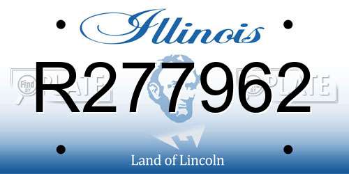 R277962 Illinois License Plate