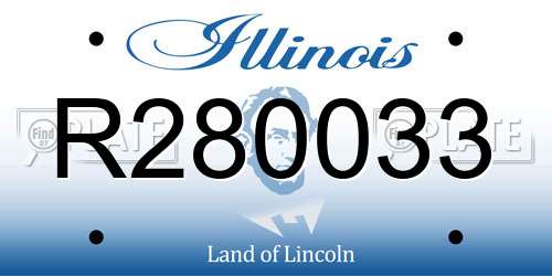 R280033 Illinois License Plate