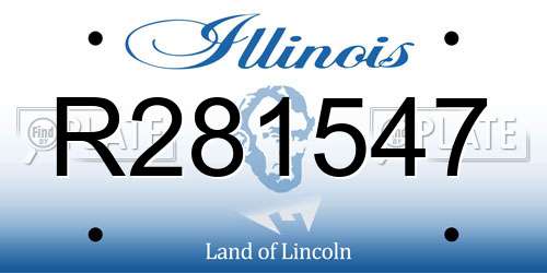 R281547 Illinois License Plate