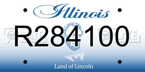 R284100 Illinois License Plate
