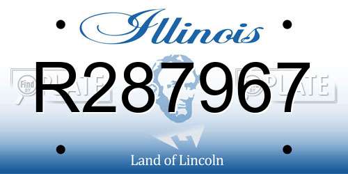 R287967 Illinois License Plate