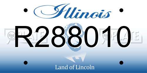 R288010 Illinois License Plate