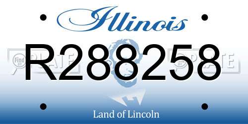 R288258 Illinois License Plate