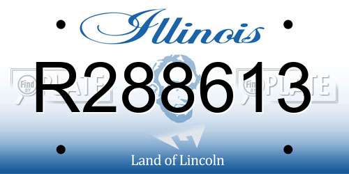 R288613 Illinois License Plate