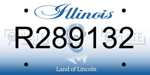 R289132 Illinois License Plate