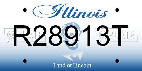 R28913T Illinois License Plate