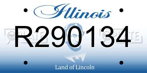 R290134 Illinois License Plate