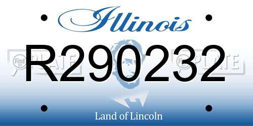 R290232 Illinois License Plate