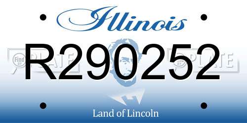 R290252 Illinois License Plate