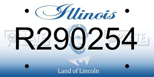 R290254 Illinois License Plate