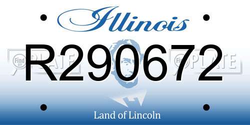 R290672 Illinois License Plate