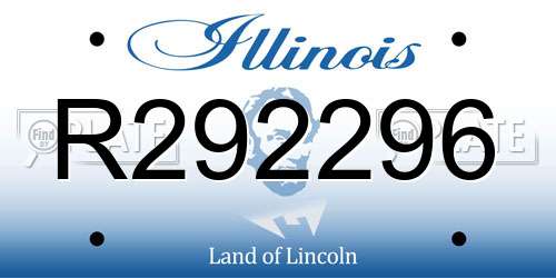 R292296 Illinois License Plate