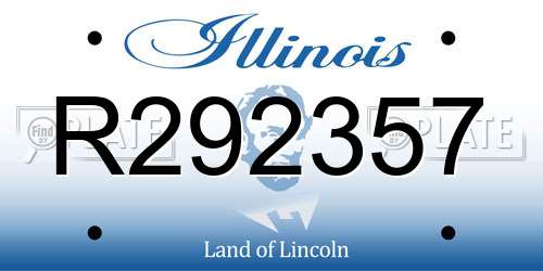R292357 Illinois License Plate