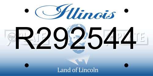 R292544 Illinois License Plate