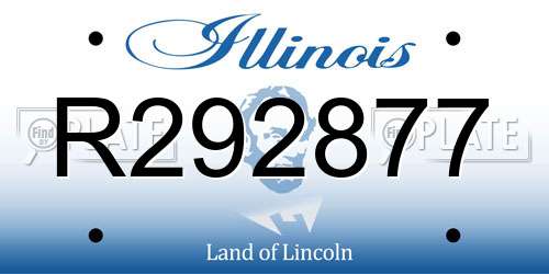 R292877 Illinois License Plate