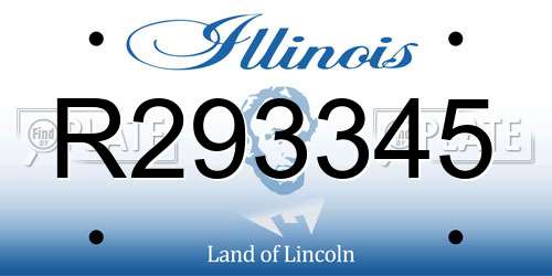 R293345 Illinois License Plate