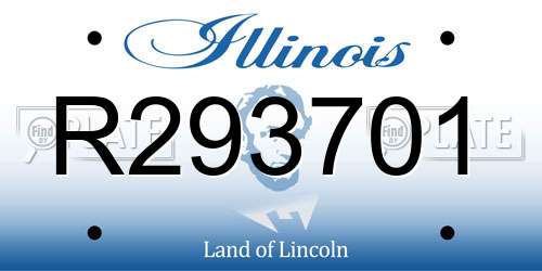 R293701 Illinois License Plate
