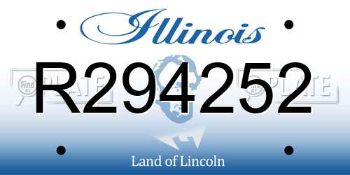 R294252 Illinois License Plate