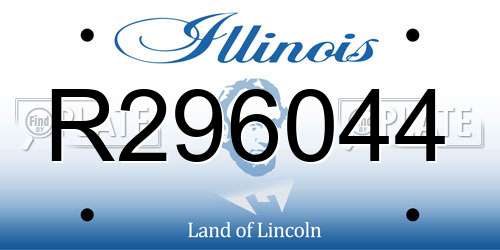 R296044 Illinois License Plate