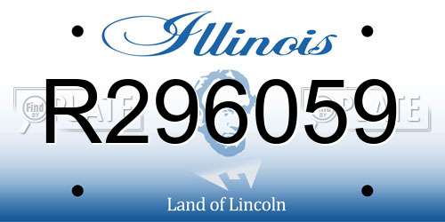 R296059 Illinois License Plate