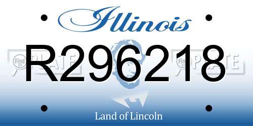 R296218 Illinois License Plate