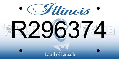 R296374 Illinois License Plate