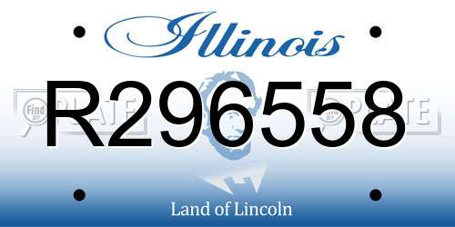 R296558 Illinois License Plate