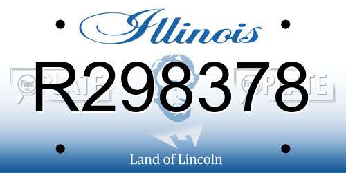 R298378 Illinois License Plate