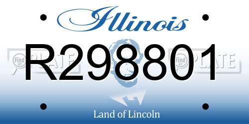 R298801 Illinois License Plate