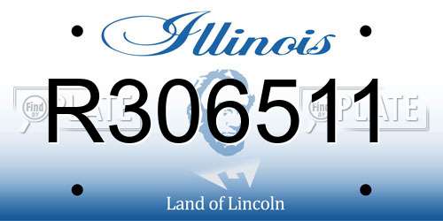 R306511 Illinois License Plate