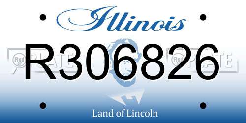 R306826 Illinois License Plate