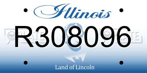 R308096 Illinois License Plate